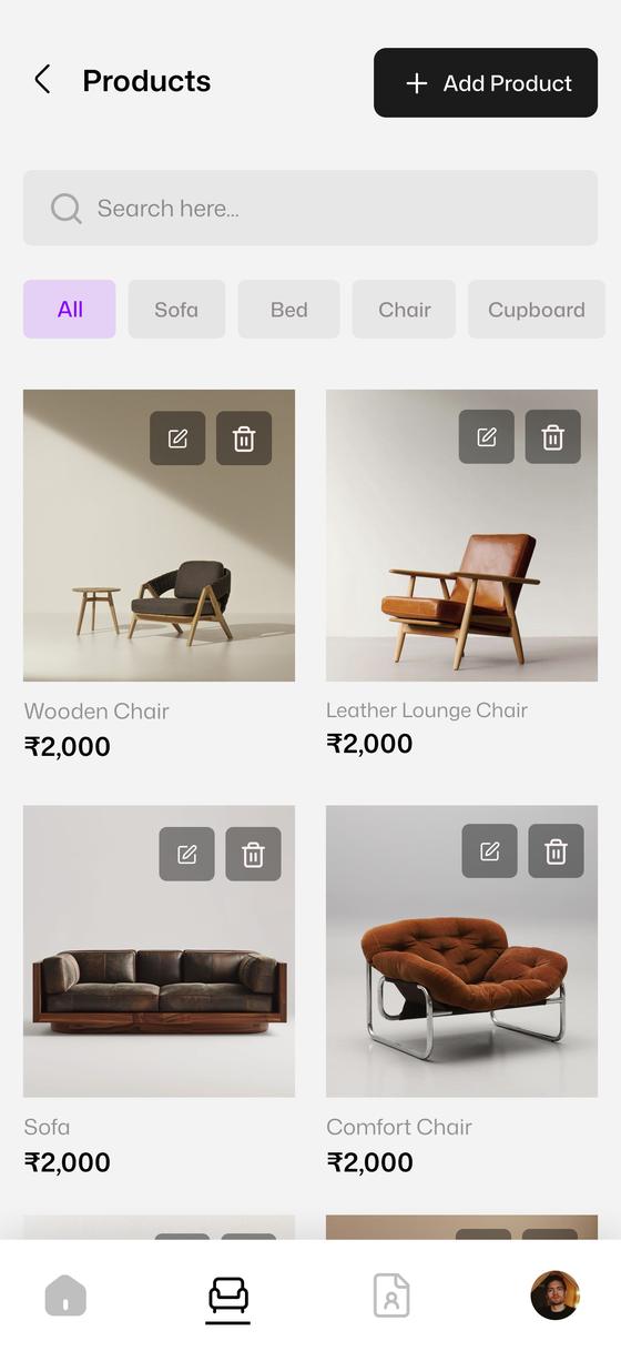 Hommigo furniture seller product catalogue